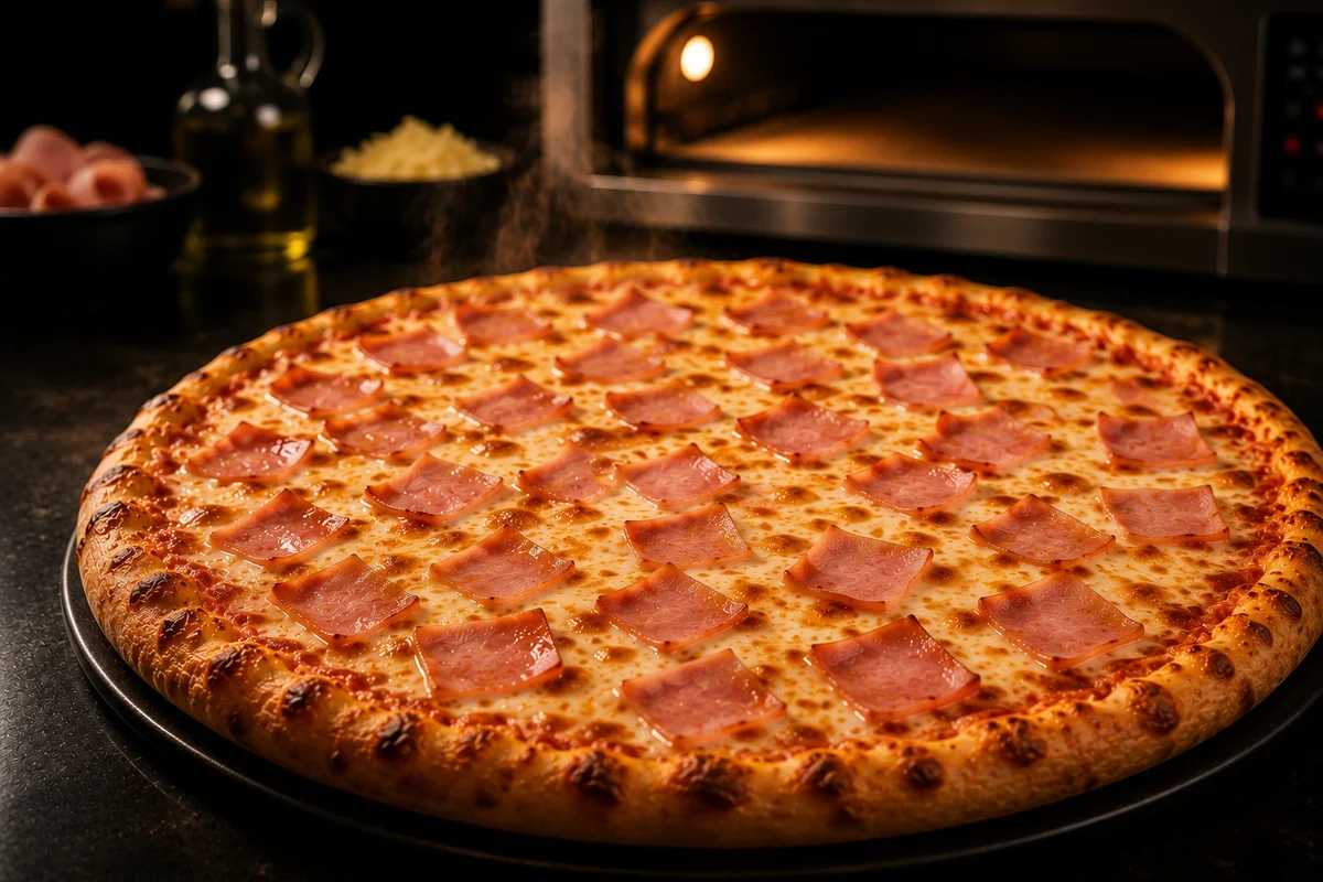 Pizza de jamón y queso de Noi Pizzería