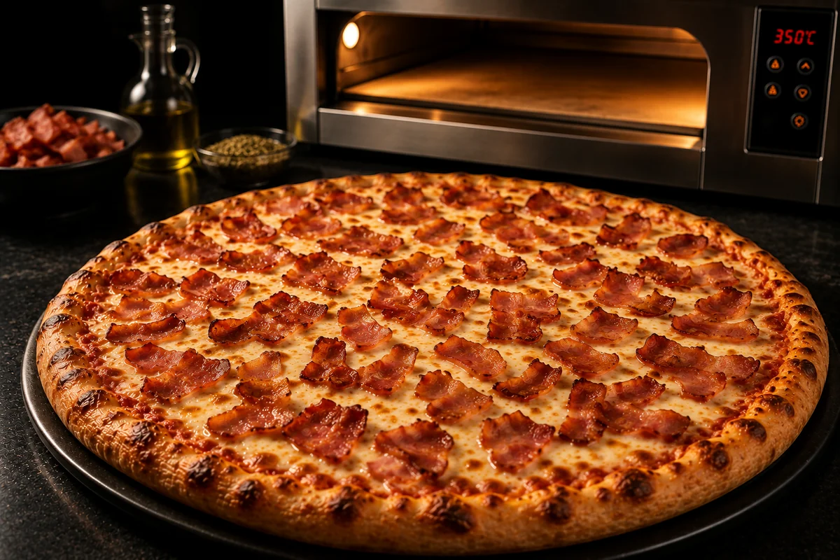 Pizza con tocino crocante de Noi Pizzería